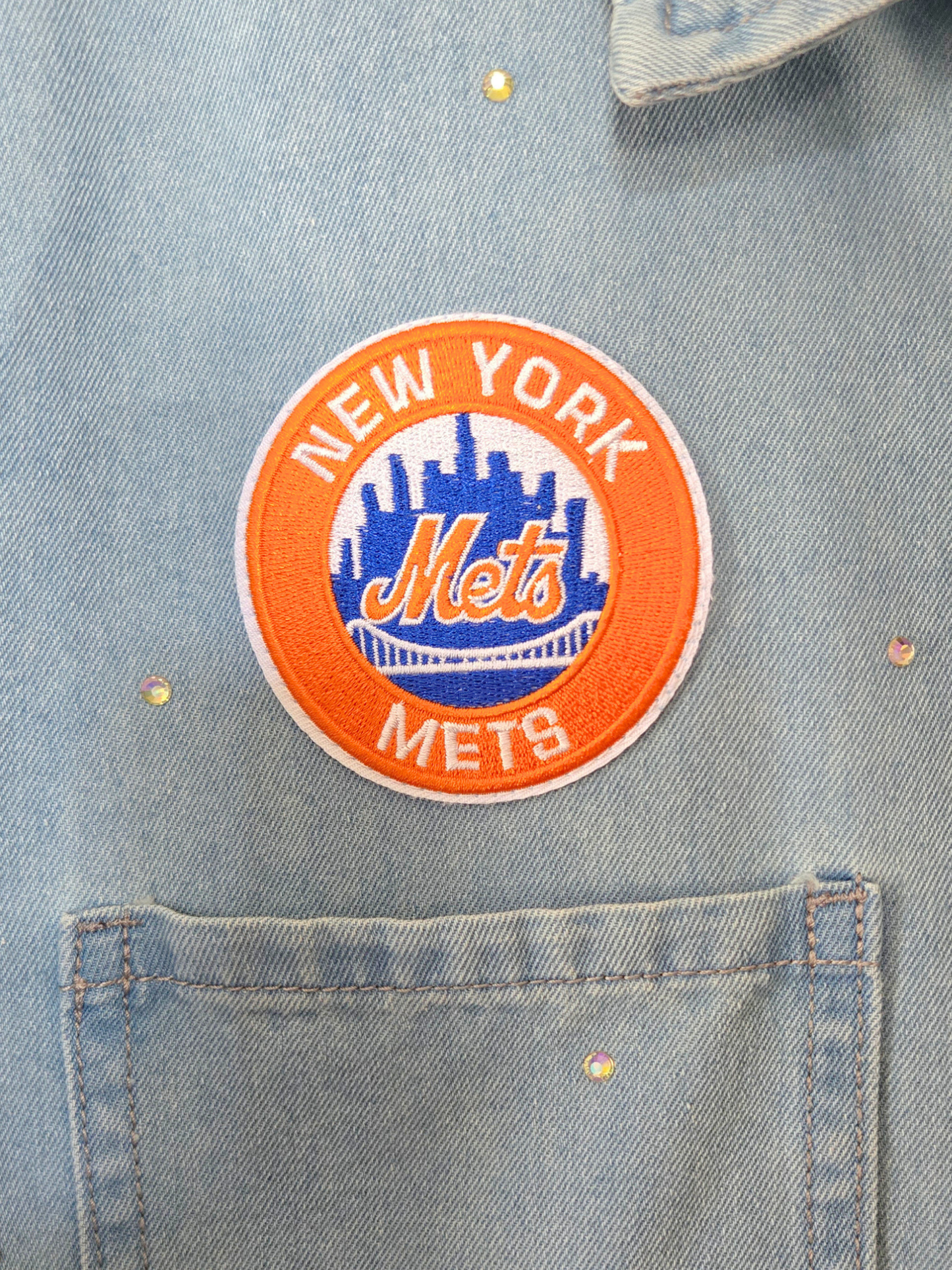 New York Mets Crop Button-up - Large