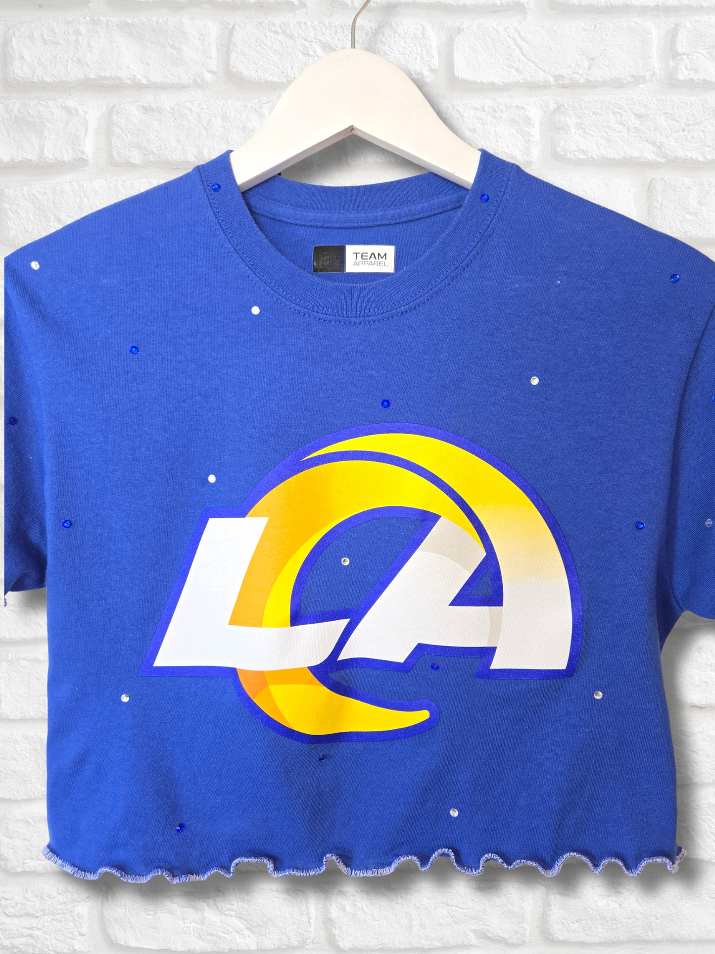 Los Angeles Rams Ruffle Crop Top - Small