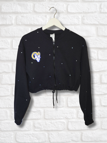 Los Angeles Rams Crop Zip-Up Sweatshirt- Medium