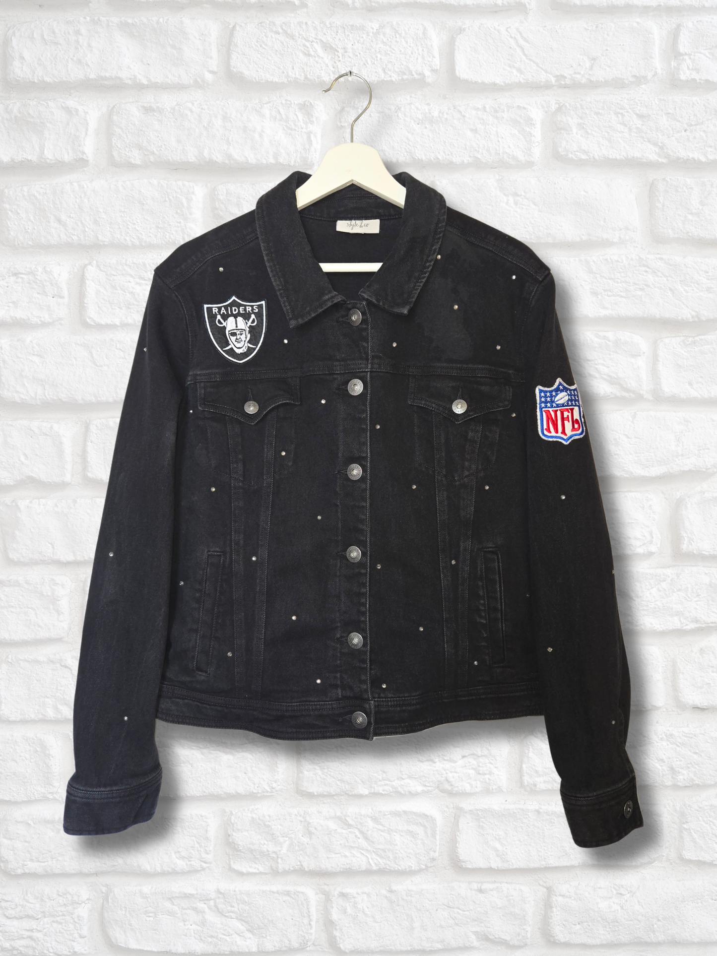 Las Vegas Raiders Oversized Denim Jacket- XL