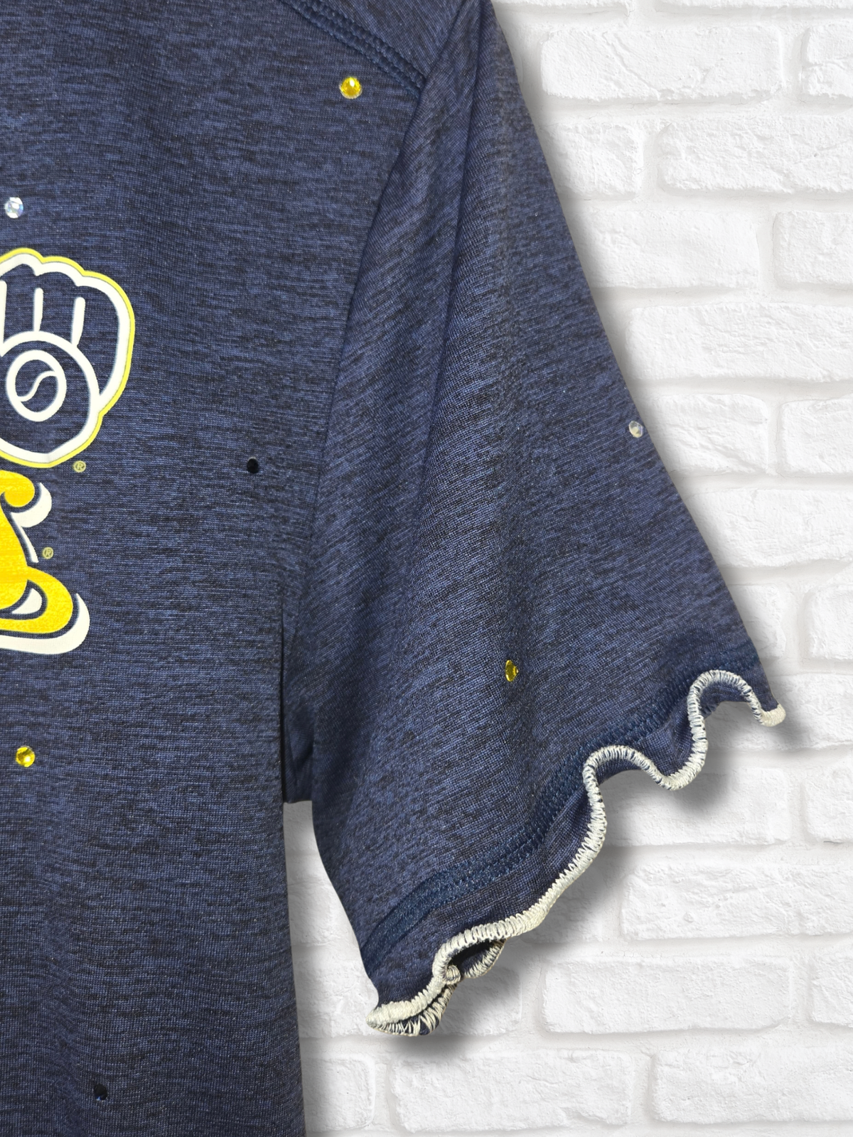 Milwaukee Brewers Ruffle Crop Top- Small