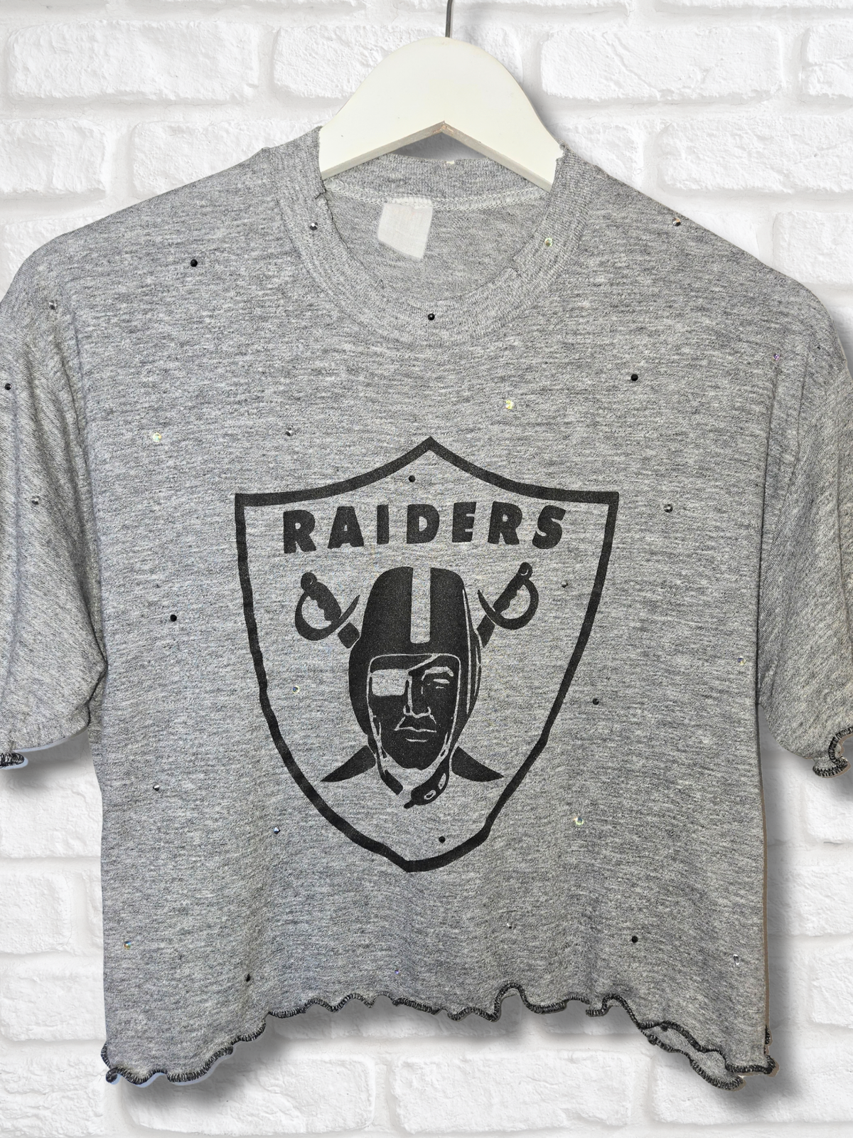 Las Vegas Raiders Ruffle Crop Top- Large