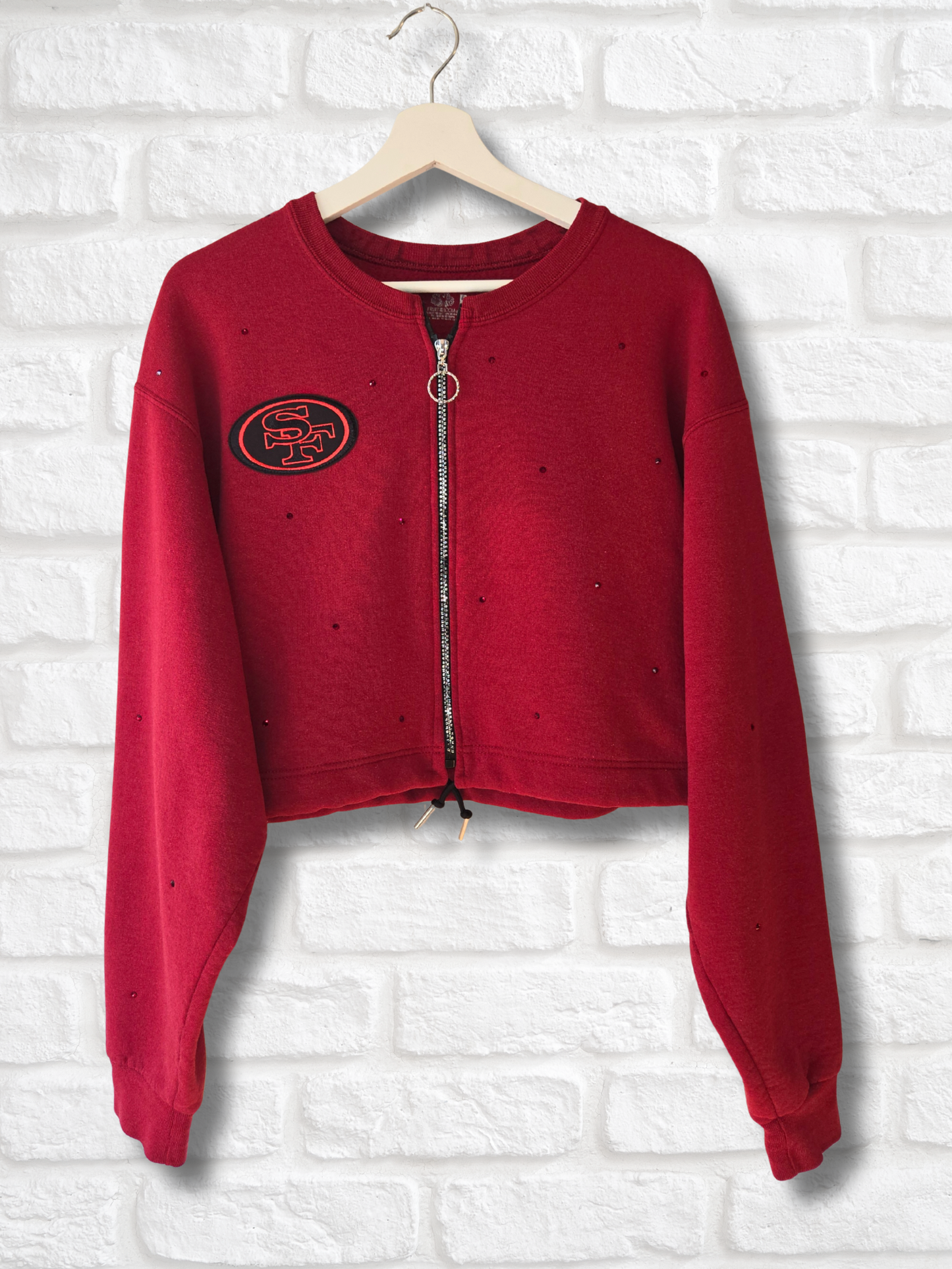 San Francisco 49ers Crop Zip-Up Sweatshirt