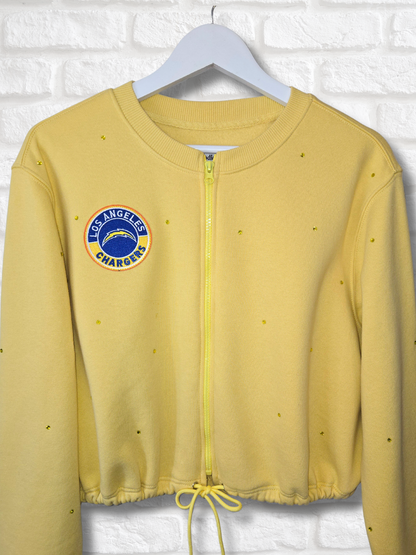 Los Angeles Chargers Crop Zip-Up Sweatshirt