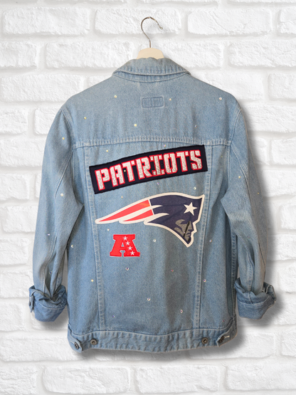 New England Patriots Oversized Denim Jacket