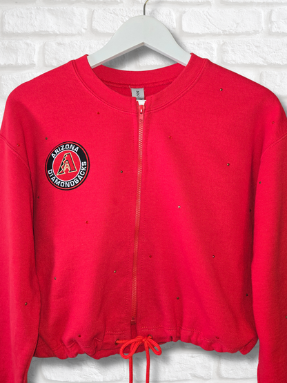 Arizona Diamondbacks Crop Zip-Up Sweatshirt - Medium