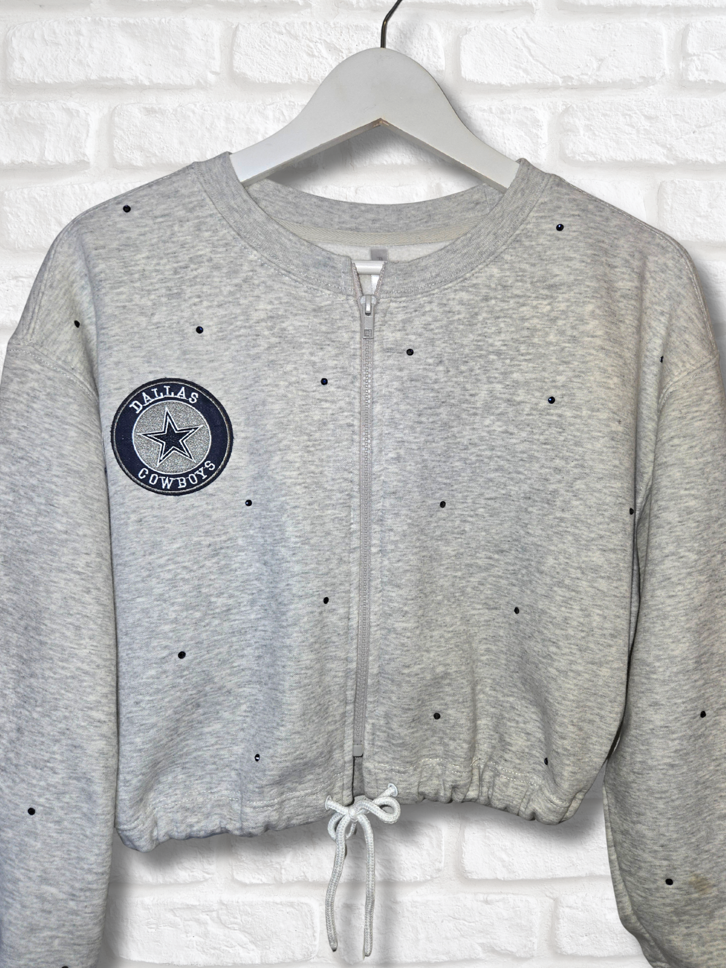 Dallas Cowboys Crop Zip-Up Sweatshirt- Medium