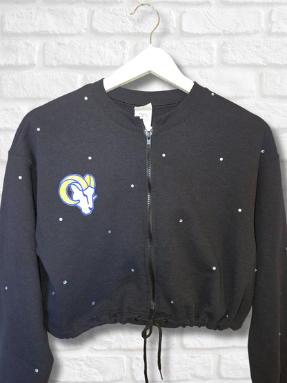 Los Angeles Rams Crop Zip-Up Sweatshirt- Medium