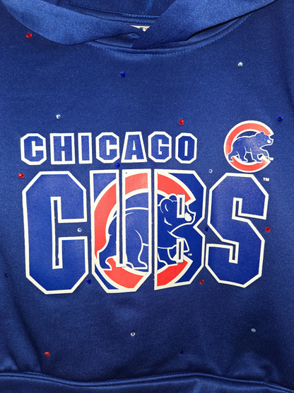 Chicago Cubs Crop Hoodie- Small