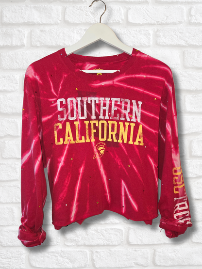 USC Trojans Long Sleeve Crop Top