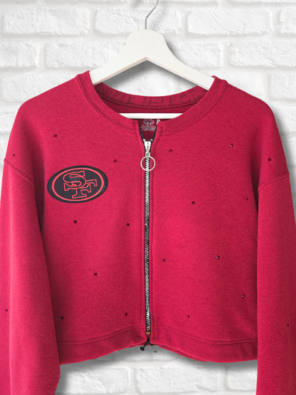 San Francisco 49ers Crop Zip-Up Sweatshirt