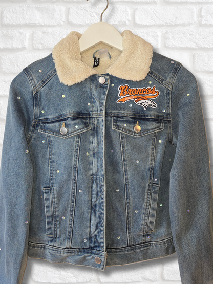 Denver Broncos Sherpa Lined Denim Jacket