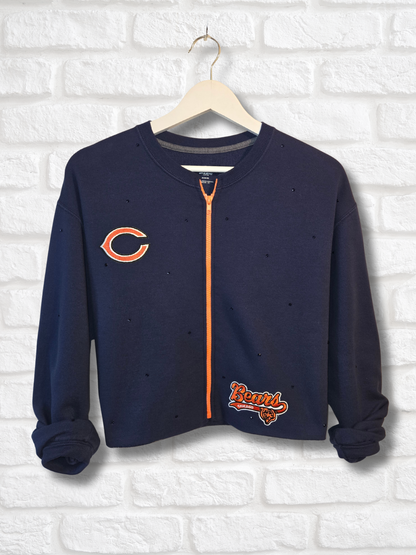Chicago Bears Crop Zip-Up Sweatshirt