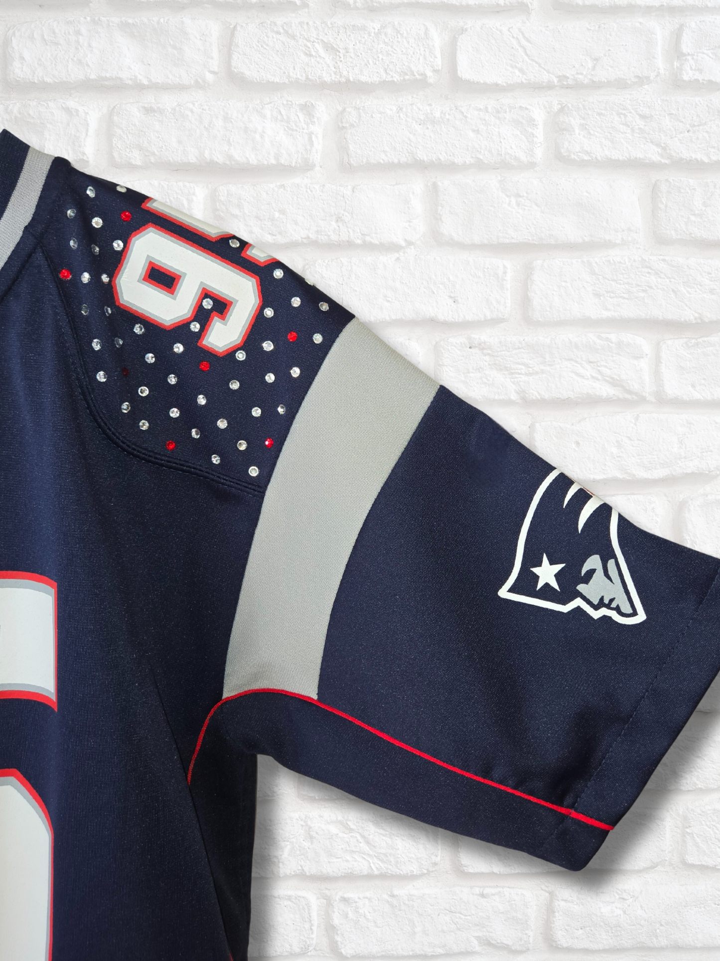New England Patriots Rhinestone Crop Jersey