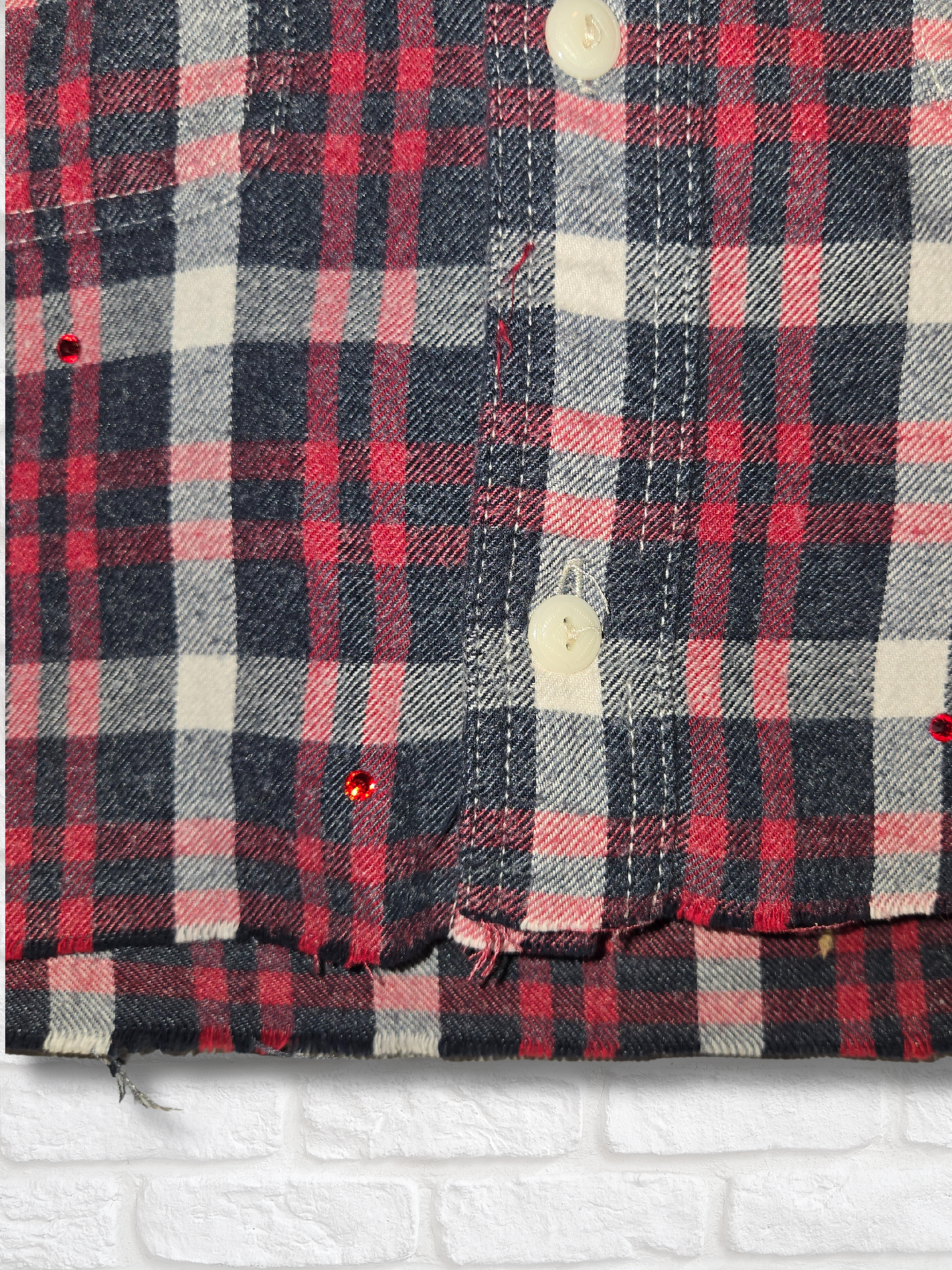 Los Angeles Angels Rhinestone Crop Flannel - Medium