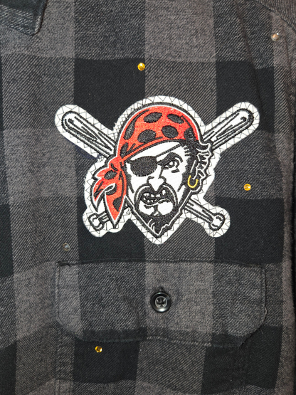 Pittsburgh Pirates Rhinestone Crop Flannel