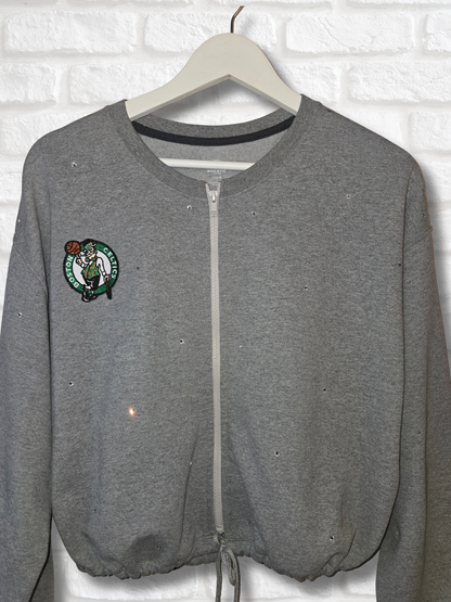 Boston Celtics Crop Zip-Up Sweatshirt - M/L