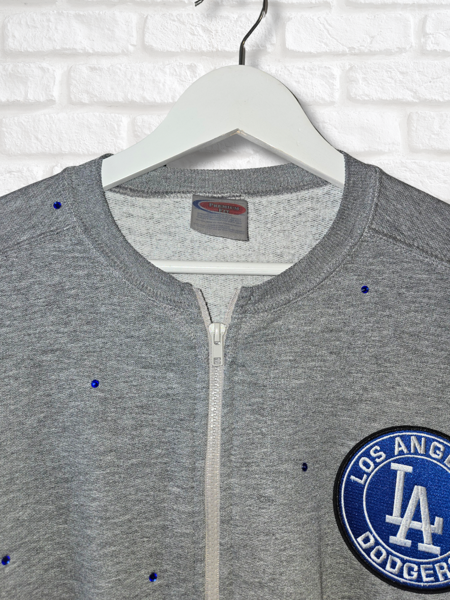 Los Angeles Dodgers Crop Zip-Up Sweatshirt - L/XL