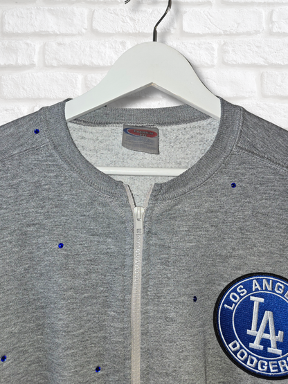 Los Angeles Dodgers Crop Zip-Up Sweatshirt - L/XL