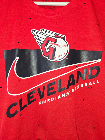Cleveland Guardians Ruffle Crop Top - S/M