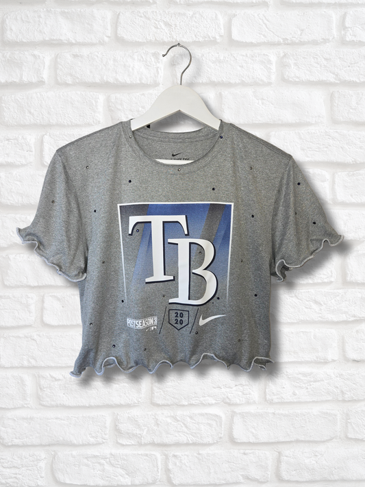 Tampa Bay Rays Ruffle Crop Top - Medium