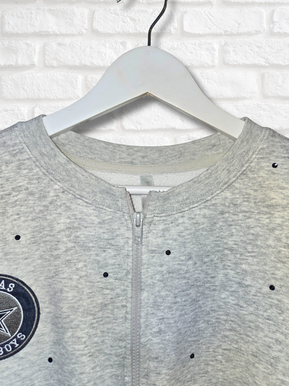 Dallas Cowboys Crop Zip-Up Sweatshirt- Medium