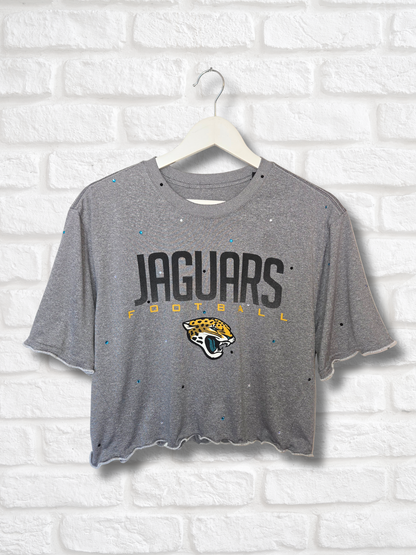 Jacksonville Jaguars Ruffle Crop Top - Large