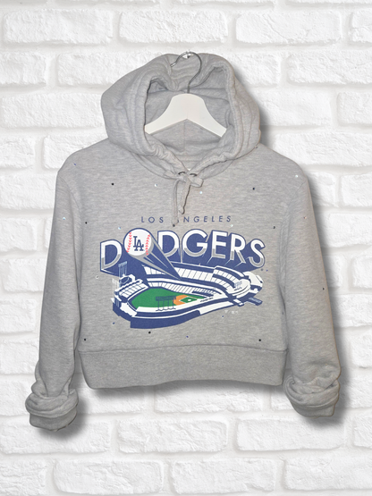Los Angeles Dodgers Crop Hoodie- Small