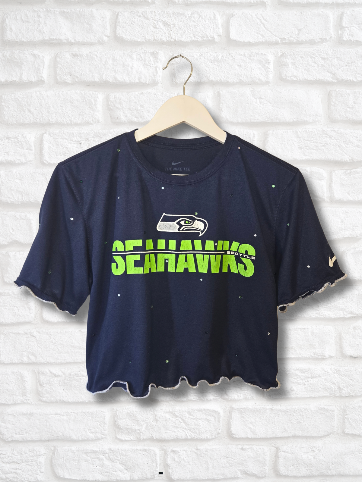 Seattle Seahawks Ruffle Crop Top - Medium