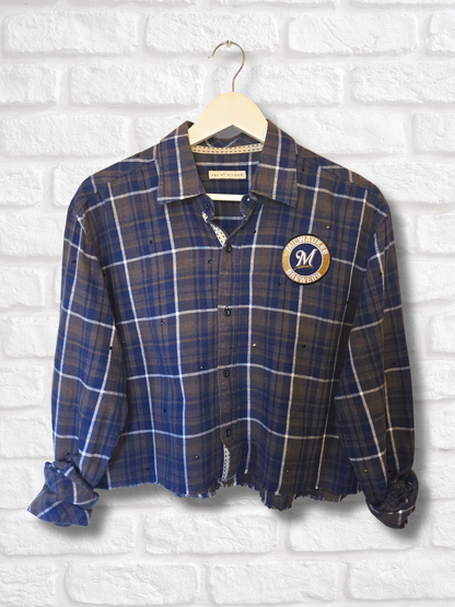 Milwaukee Brewers Crop Flannel- Large