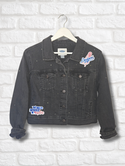 Los Angeles Dodgers Crop Denim Jacket- M/L