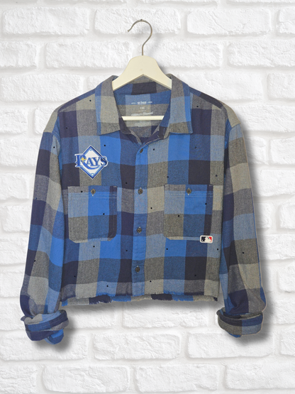 Tampa Bay Rays Rhinestone Crop Flannel - Large