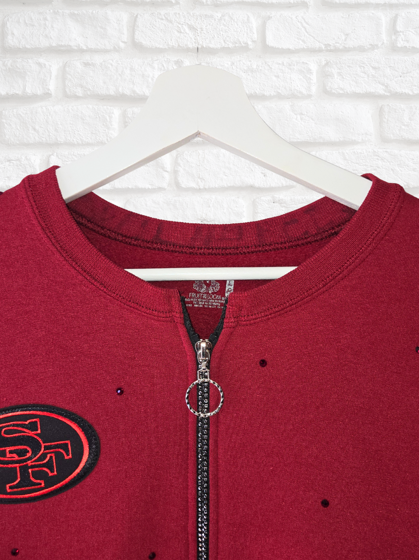 San Francisco 49ers Crop Zip-Up Sweatshirt