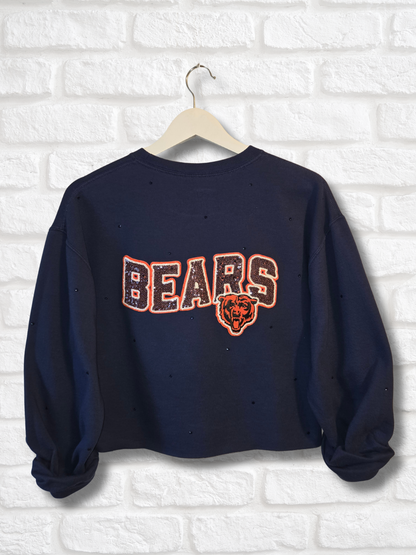 Chicago Bears Crop Zip-Up Sweatshirt