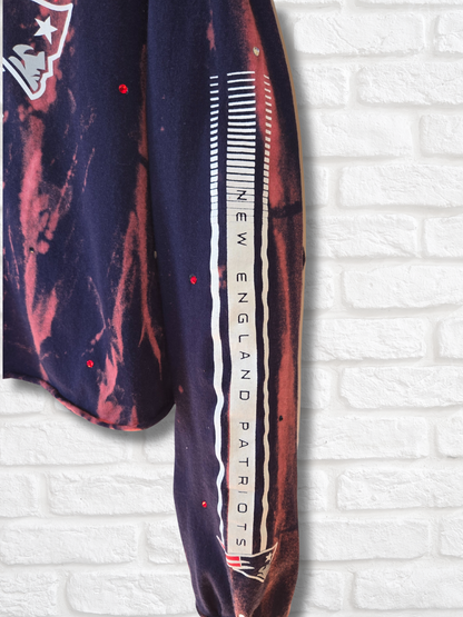New England Patriots Long Sleeve Crop Top