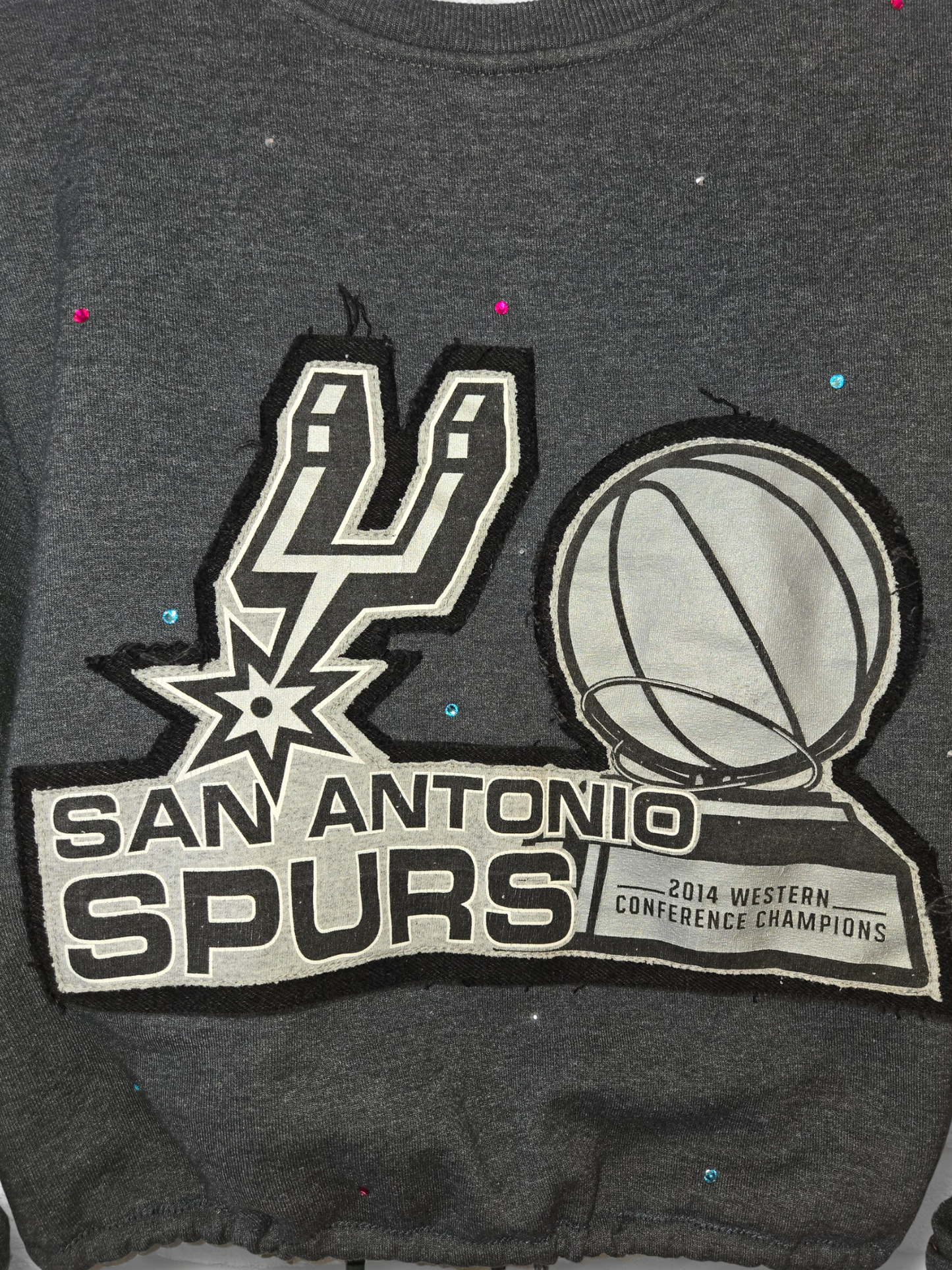 San Antonio Spurs Crop Zip-Up Sweatshirt - Small/Medium
