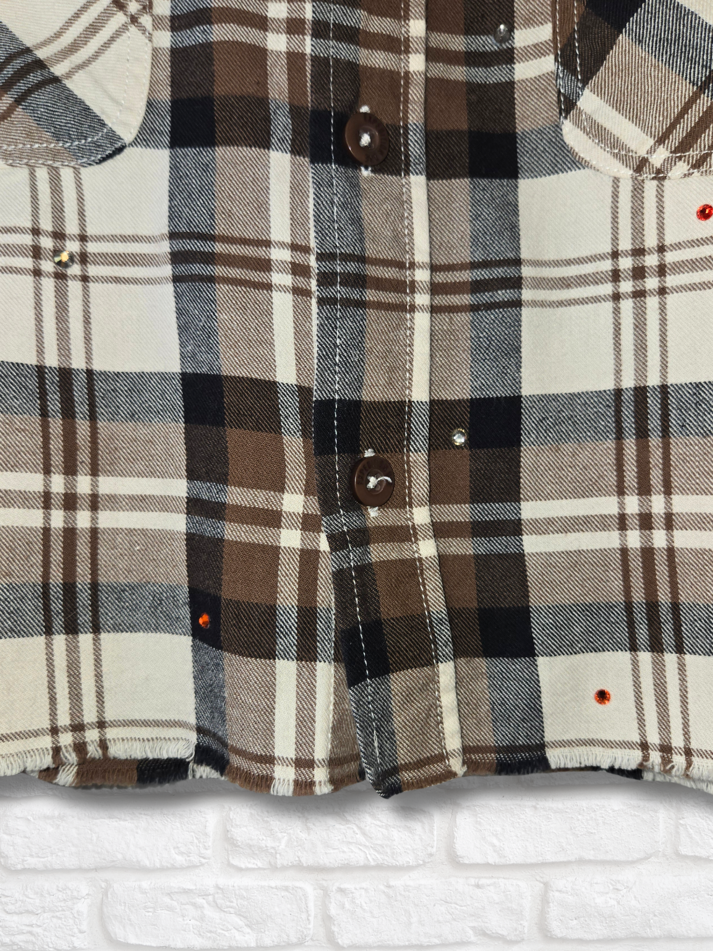 Anaheim Ducks Rhinestone Crop Flannel - Medium