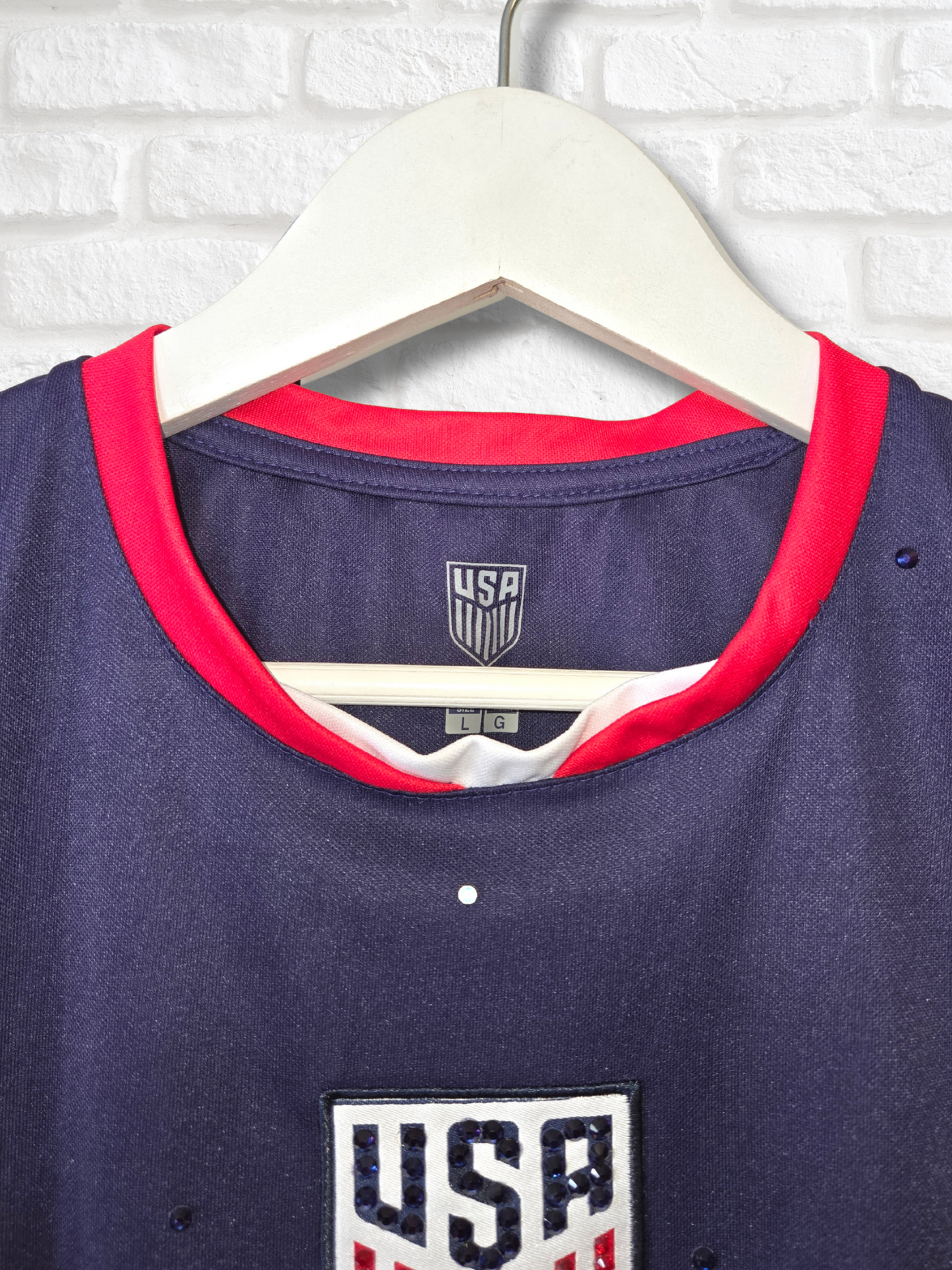 Team USA Ruffle Crop Top- Large