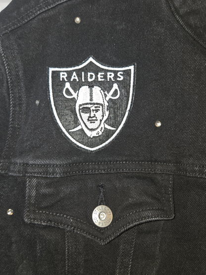 Las Vegas Raiders Oversized Denim Jacket- XL