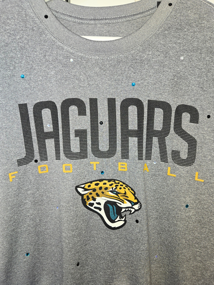 Jacksonville Jaguars Ruffle Crop Top - Large