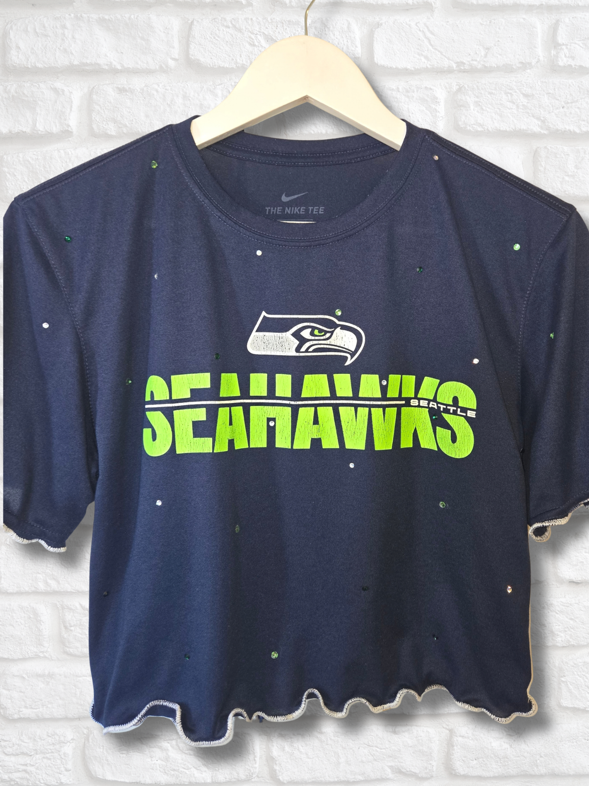 Seattle Seahawks Ruffle Crop Top - Medium