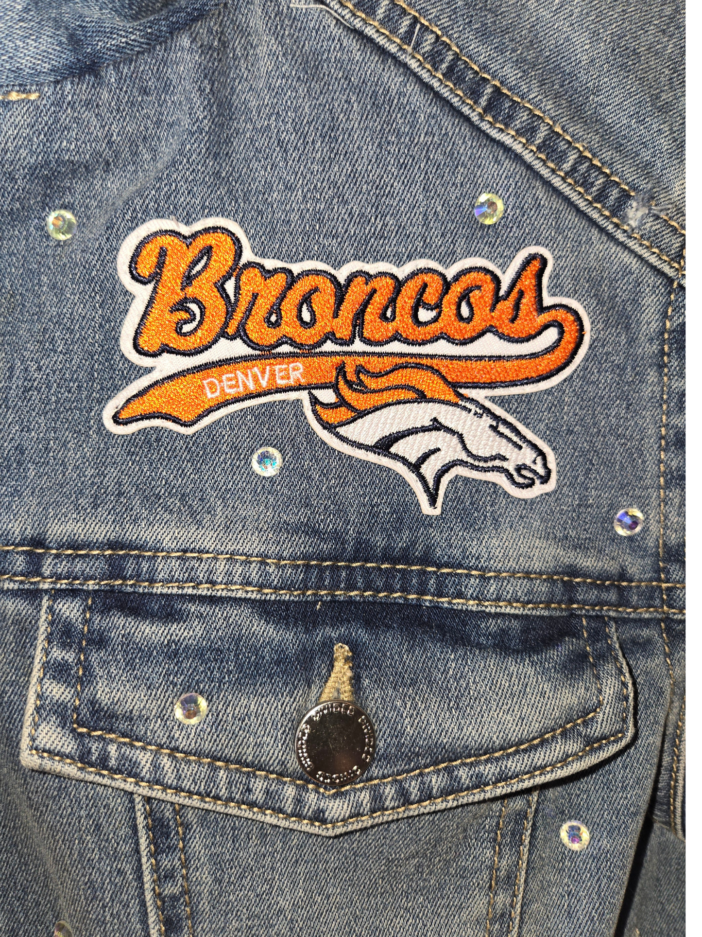 Denver Broncos Sherpa Lined Denim Jacket