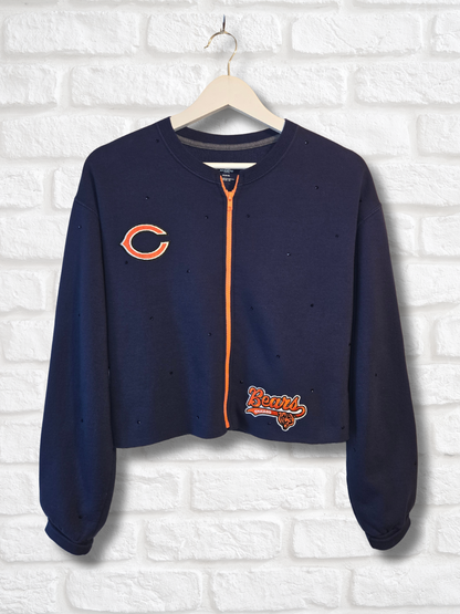 Chicago Bears Crop Zip-Up Sweatshirt