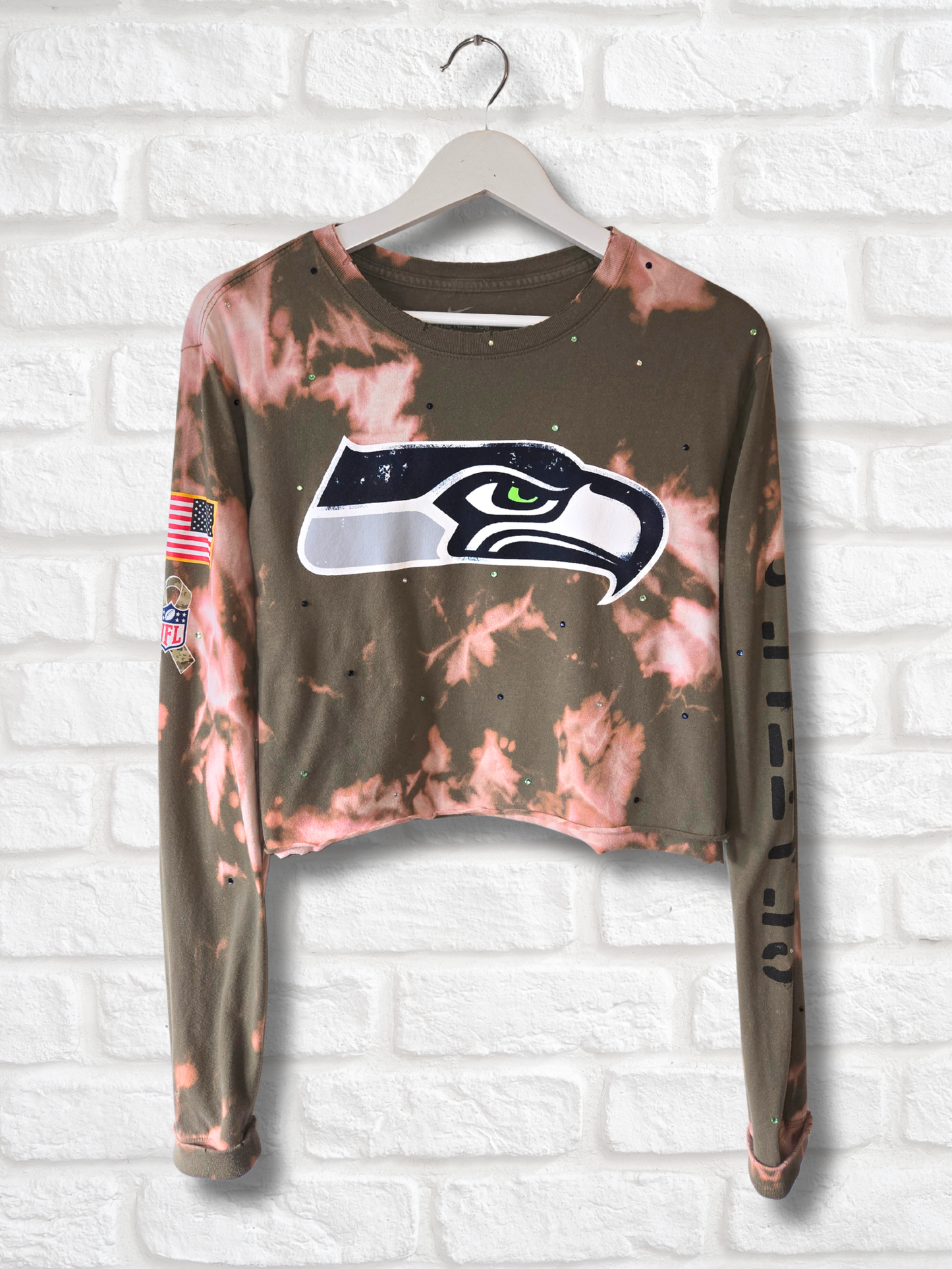 Seattle Seahawks Long Sleeve Crop Top