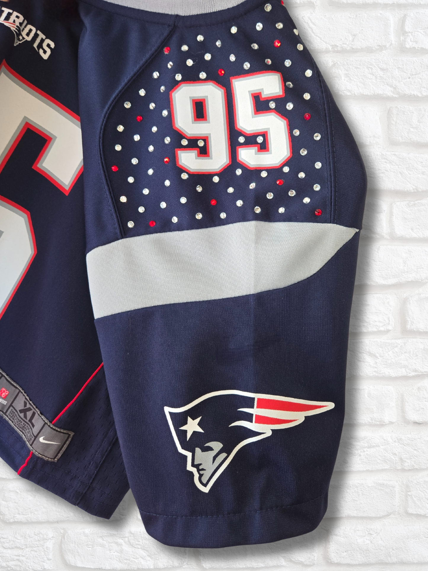 New England Patriots Rhinestone Crop Jersey