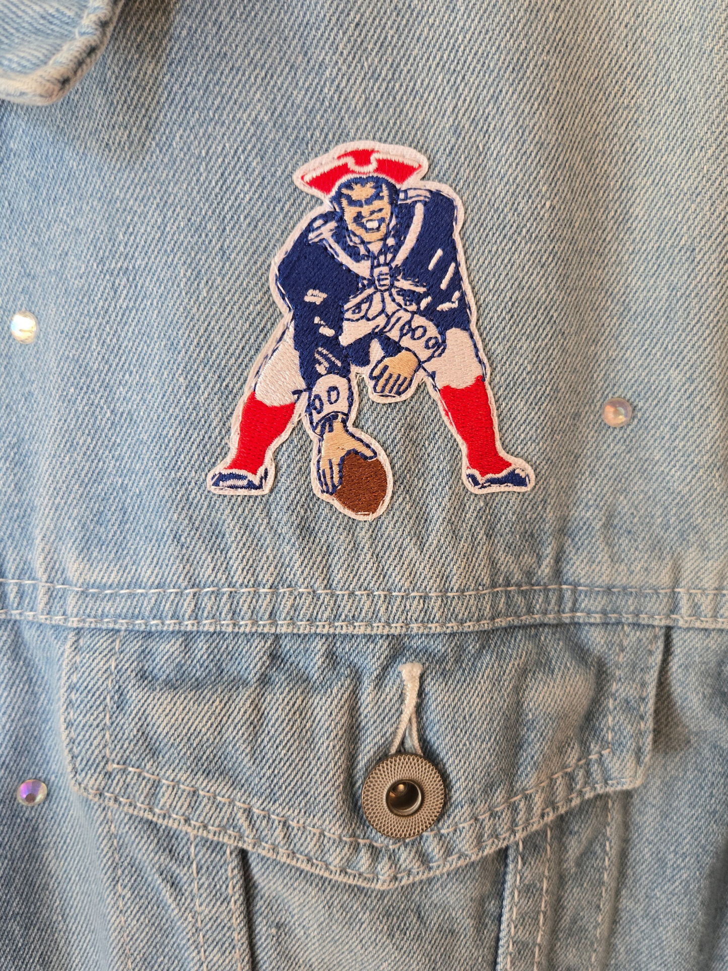 New England Patriots Oversized Denim Jacket