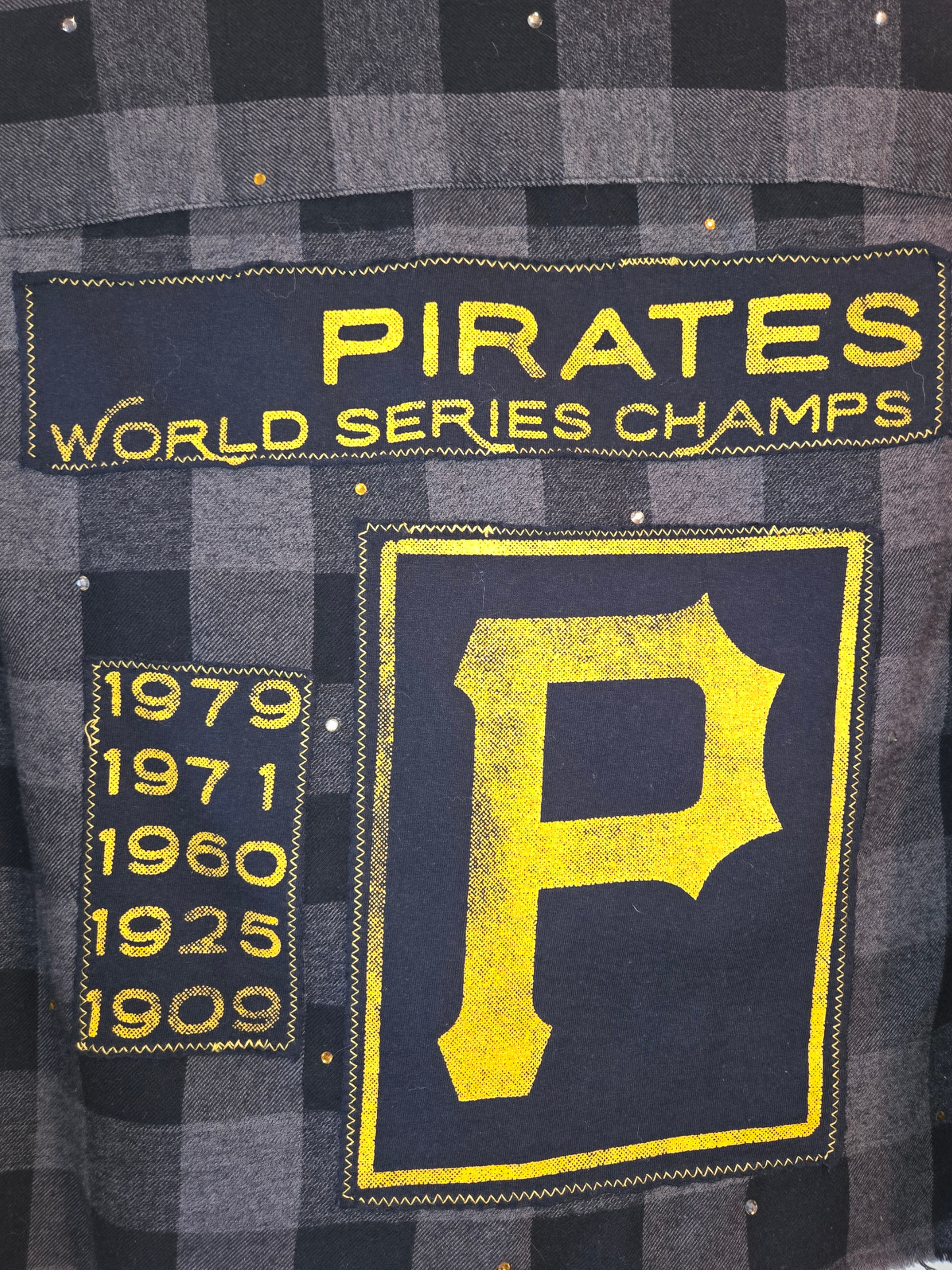 Pittsburgh Pirates Rhinestone Crop Flannel