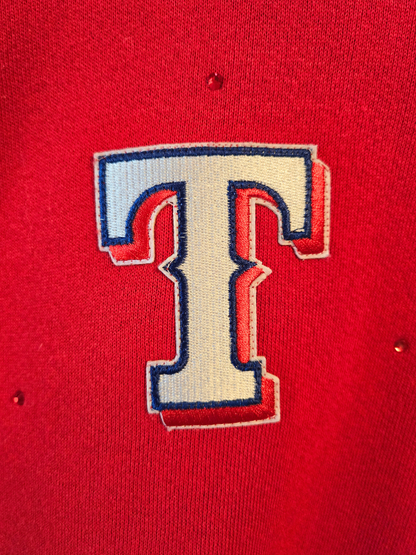 Texas Rangers Crop Zip-Up Sweatshirt