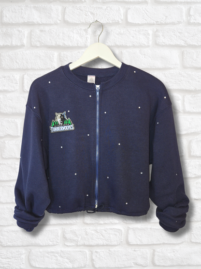 Minnesota Timberwolves Crop Zip-Up Sweatshirt - Medium/Large