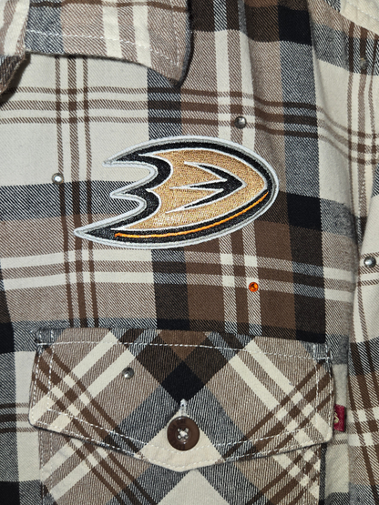 Anaheim Ducks Rhinestone Crop Flannel - Medium